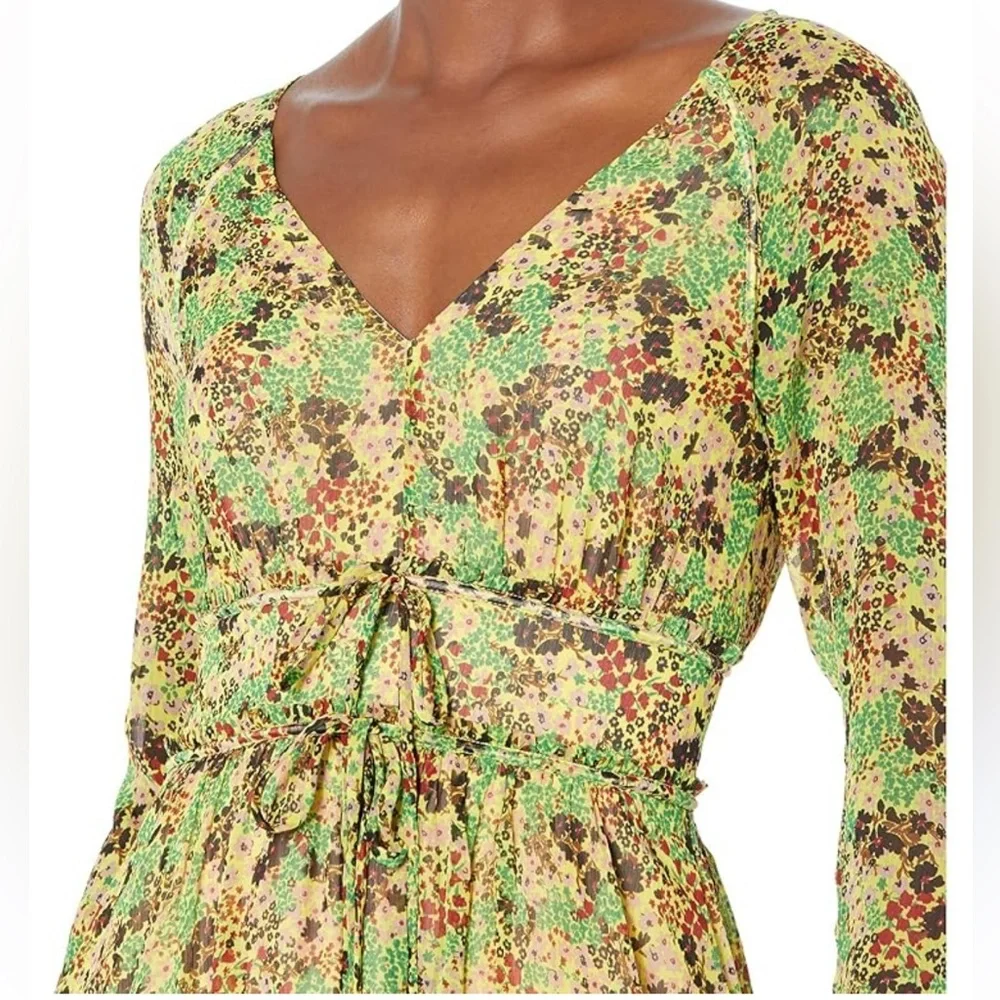 Ted Baker London UMAH Long sleeve Floral V-Neck MIDI Dress - Picture 11 of 14
